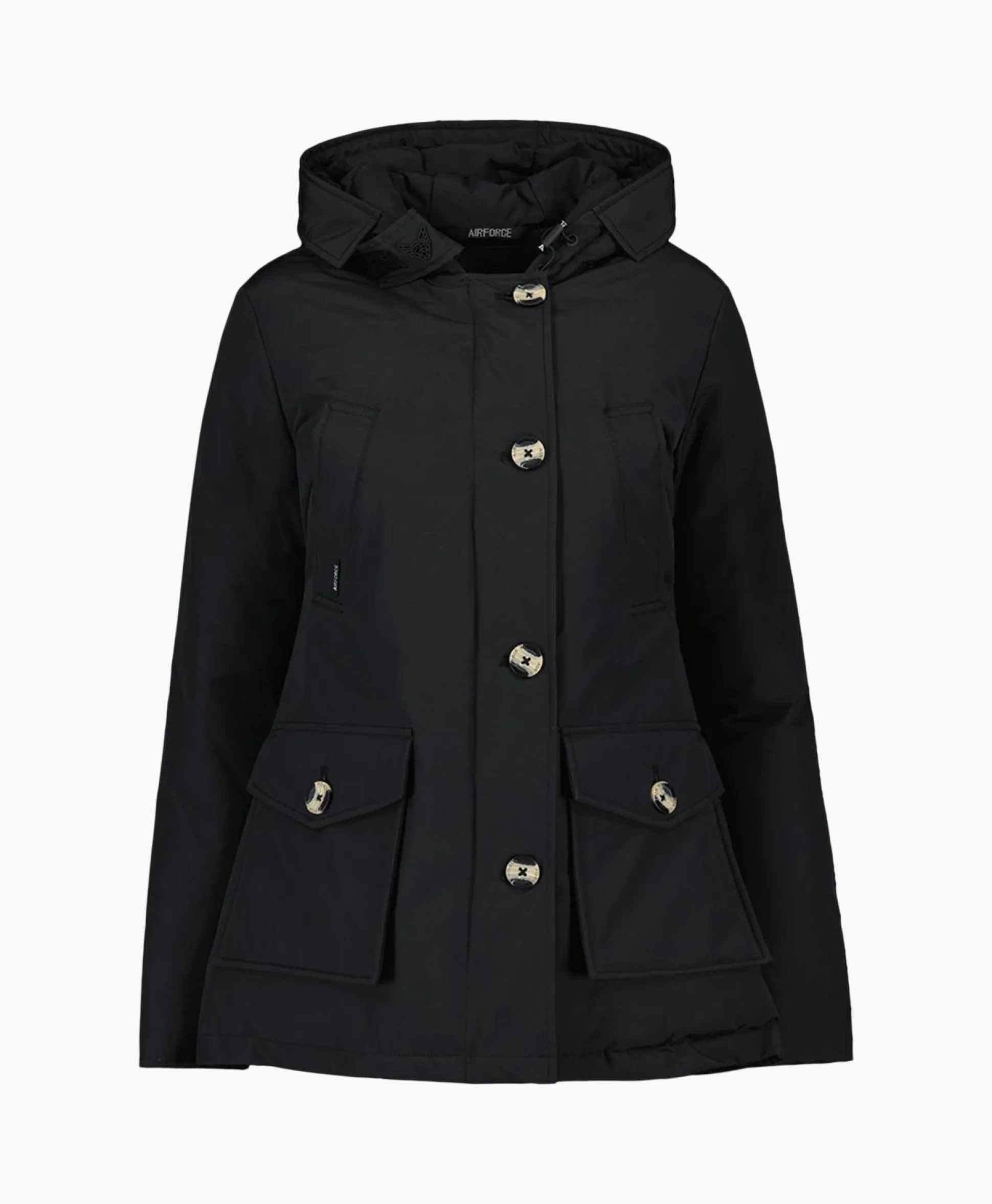Airforce Gewatteerde Jas 4 Pocket Parka Zwart