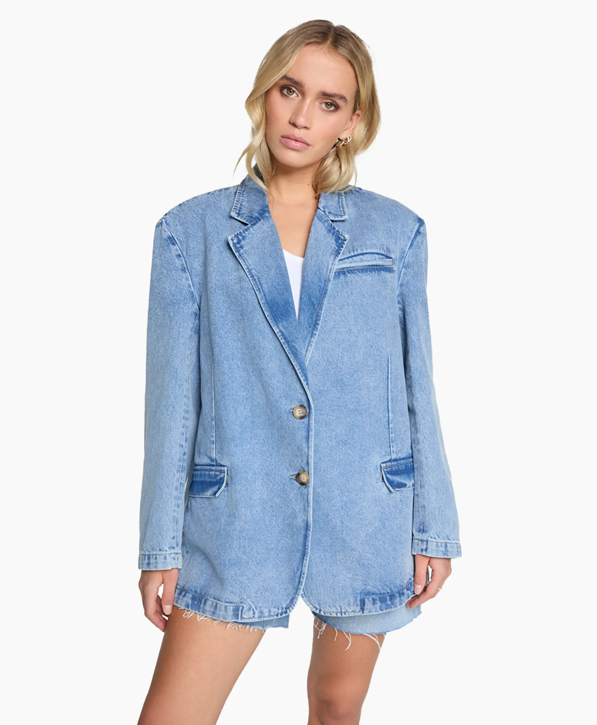 Alix The Label Blazer Woven Denim Blauw