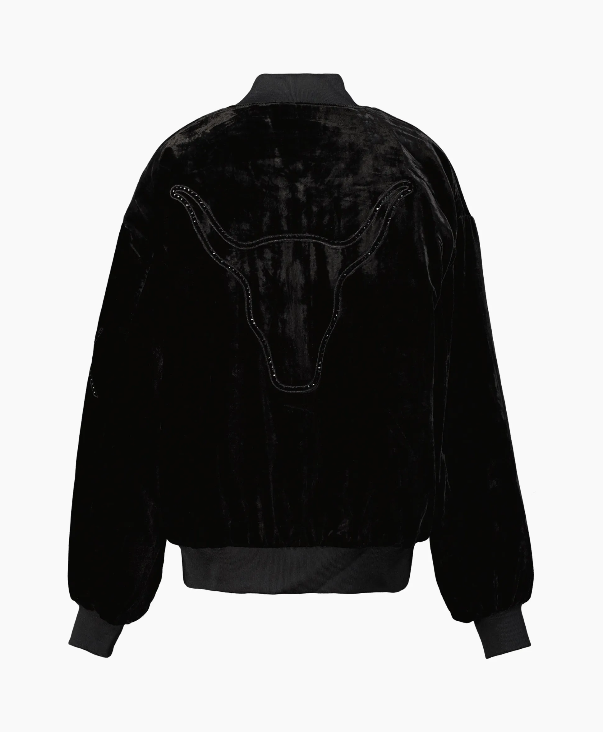 Alix The Label Bomberjack Ladies Woven Oversized Velvet Zwart