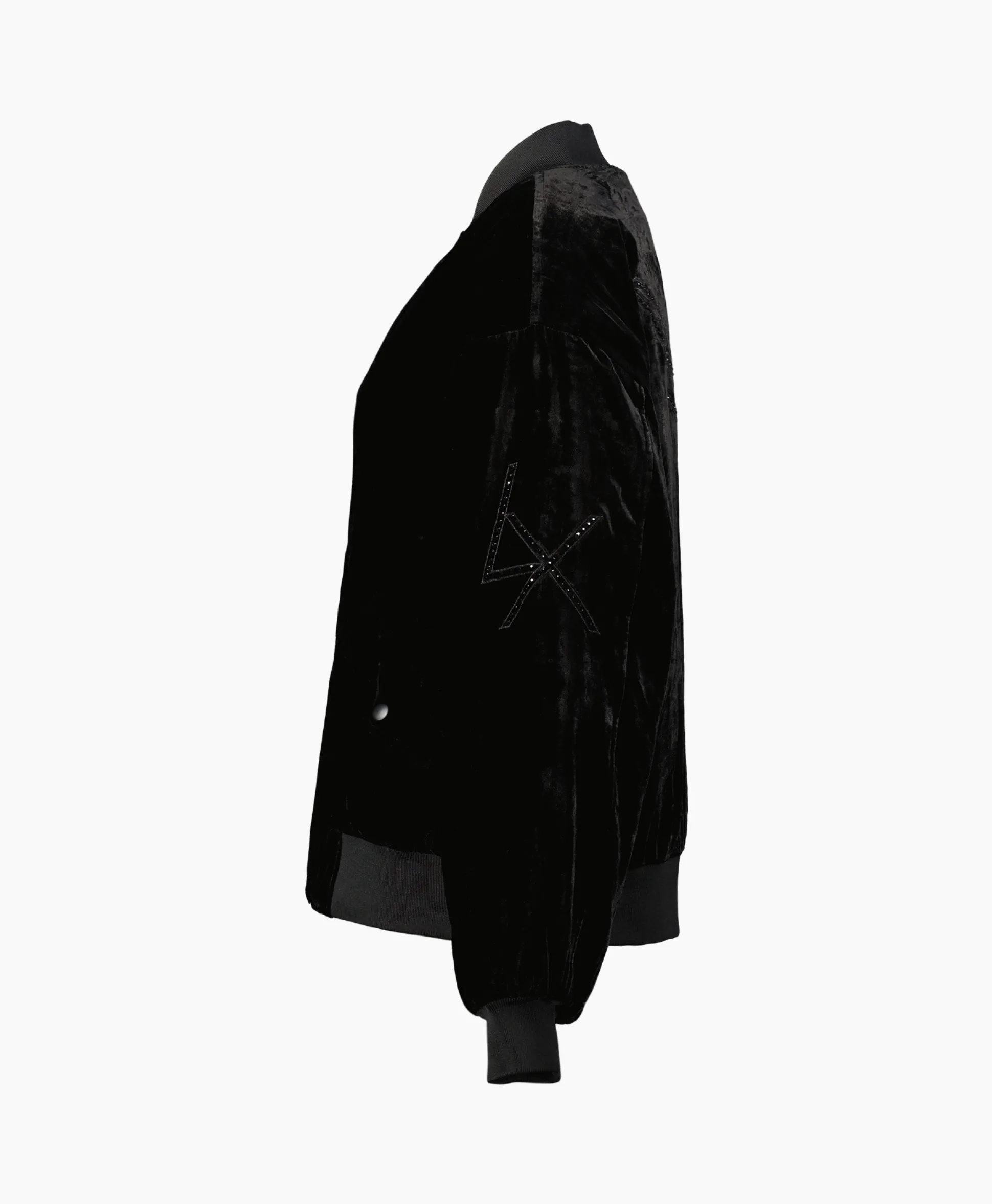 Alix The Label Bomberjack Ladies Woven Oversized Velvet Zwart