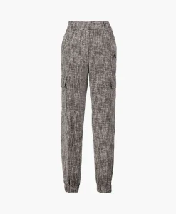 Alix The Label Cargobroek Woven Boucle Cargo Zwart