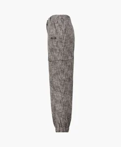 Alix The Label Cargobroek Woven Boucle Cargo Zwart