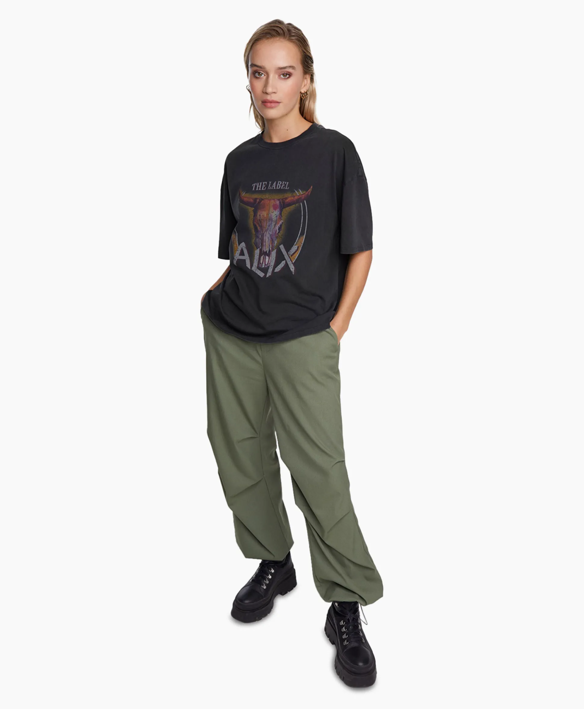 Alix The Label T-Shirt Korte Mouw Knitted Bull Zwart