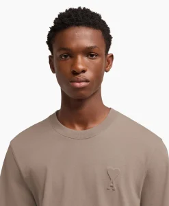 Ami Paris T-Shirt Korte Mouw Adc Taupe