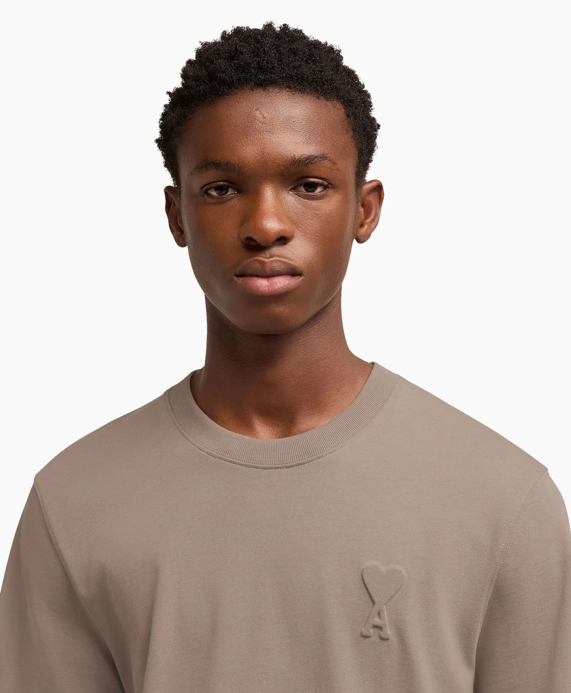 Ami Paris T-Shirt Korte Mouw Adc Taupe