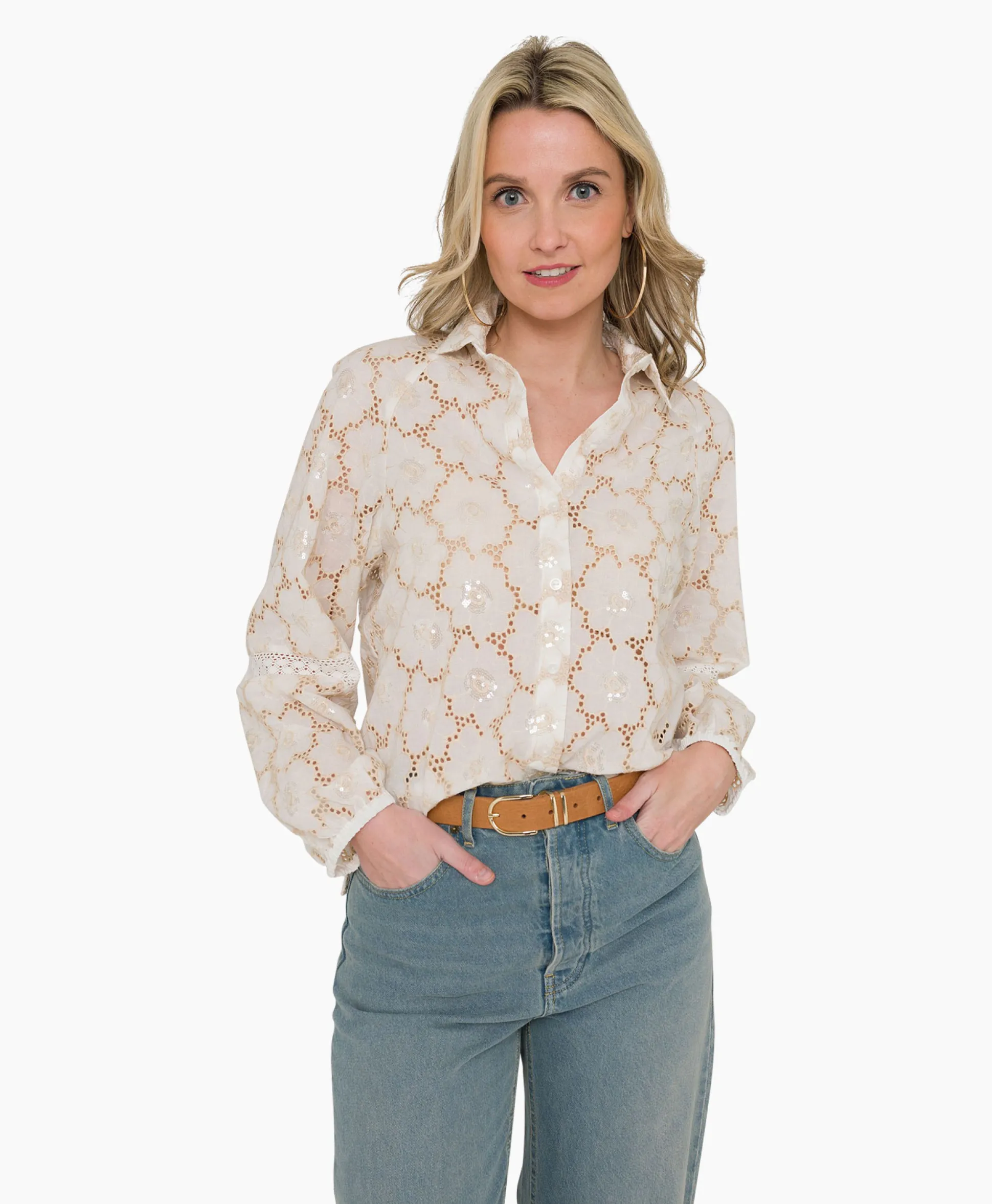Anna Van Toor Blouse 17A05-03445A Zand