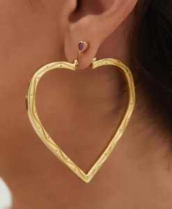 Anna+Nina Oorbellen Funky Love Hoop Goud