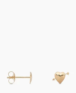 Anna+Nina Oorbellen Single Cupid Stud Earring Silver Goldpla Goud