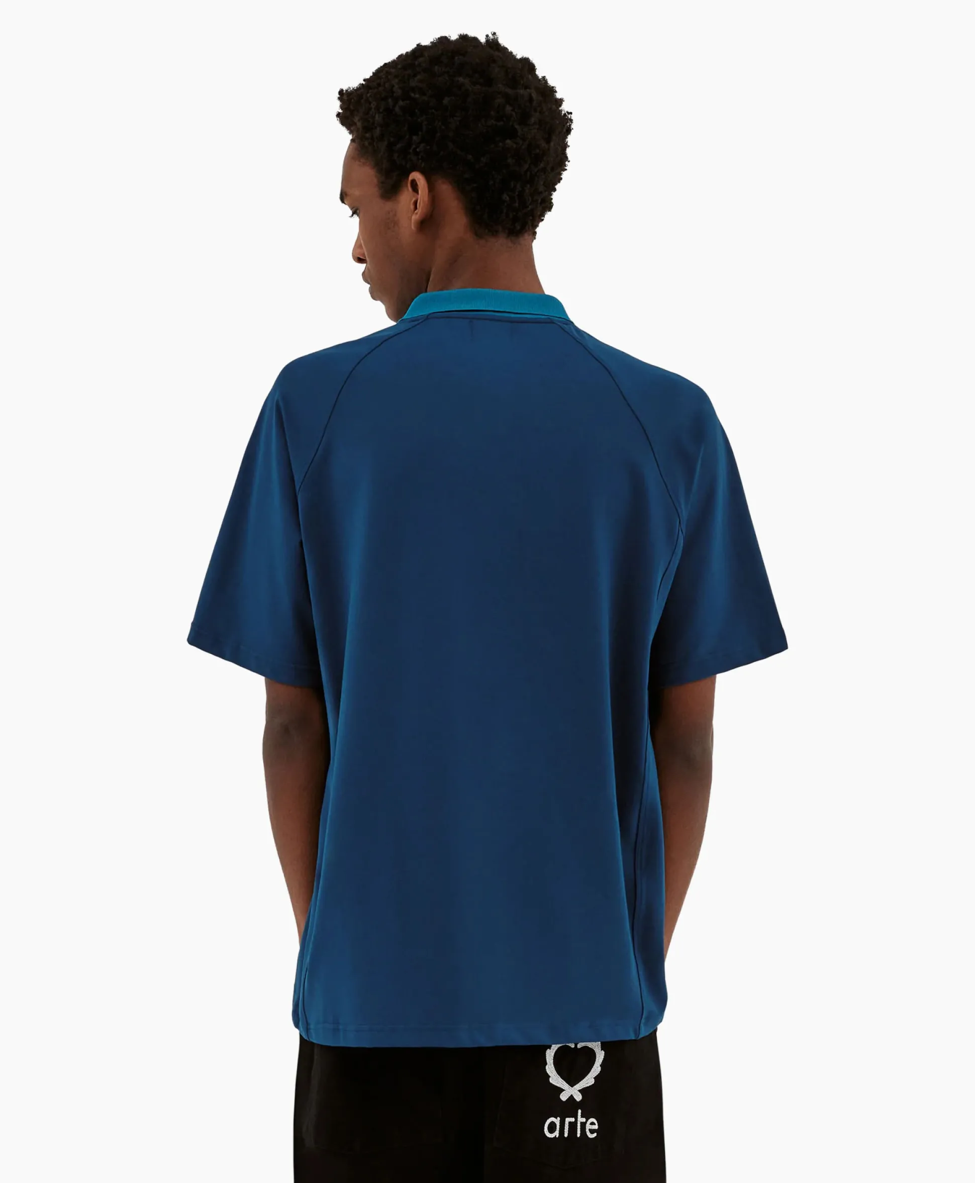 Arte Antwerp T-Shirt Korte Mouw Sport Fleece Arte Chest Contras Donker Blauw