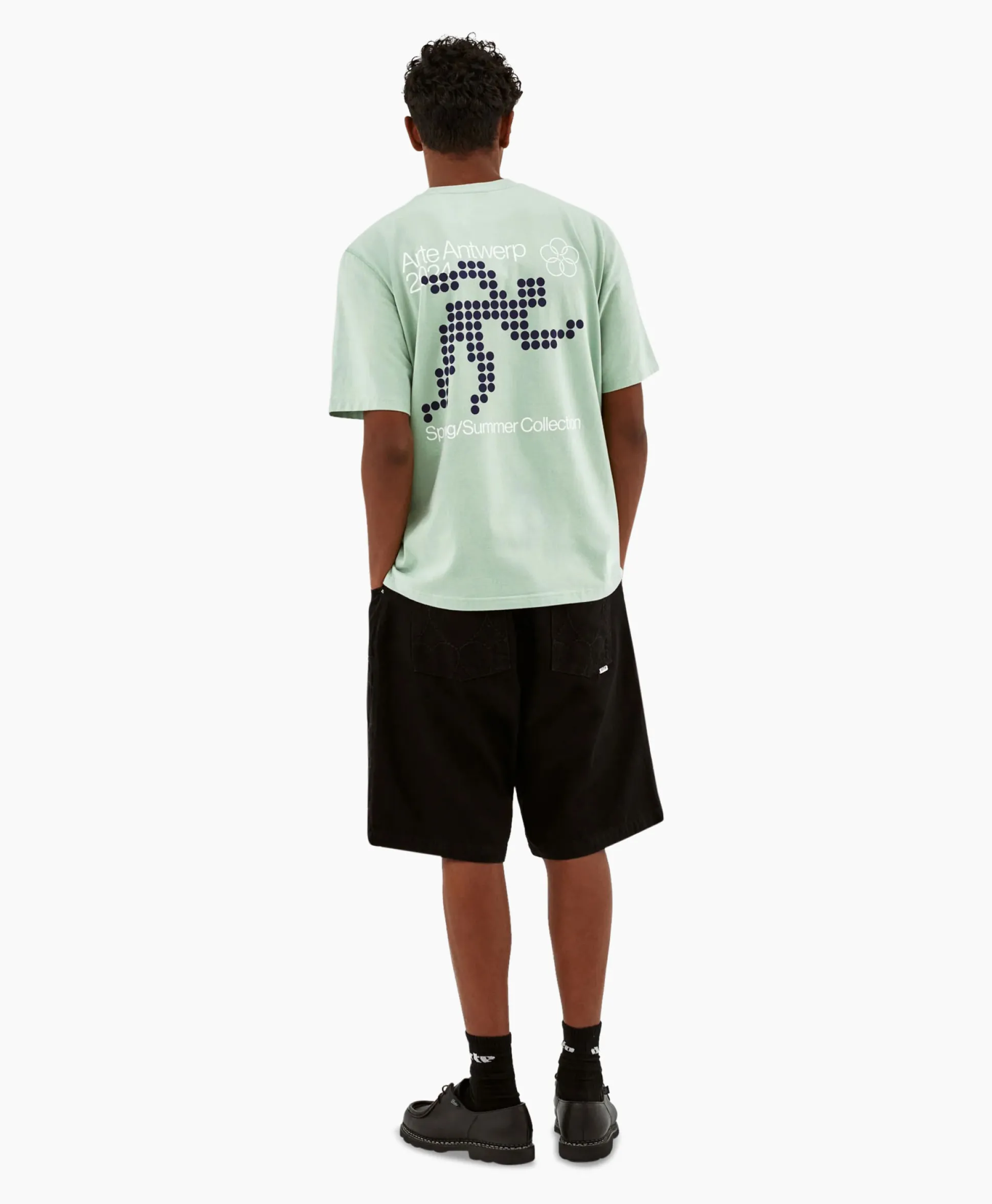 Arte Antwerp T-Shirt Korte Mouw Circle Runner Back Print Groen