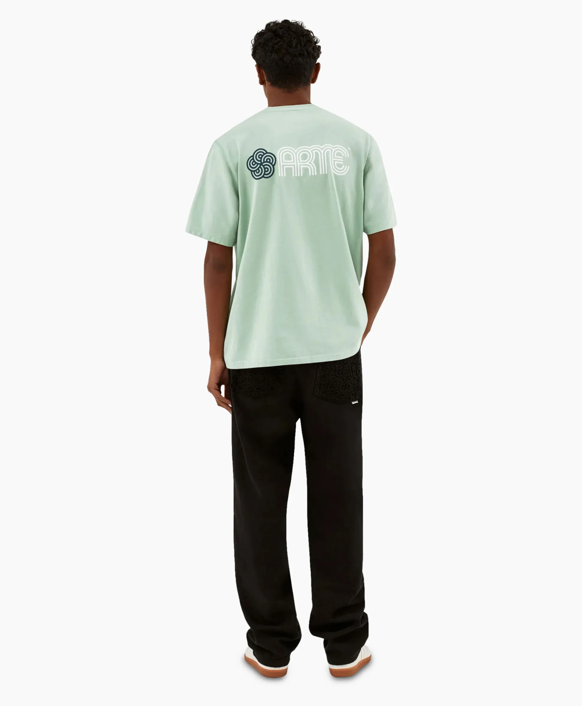 Arte Antwerp T-Shirt Korte Mouw Circle Flower Back Front Print Groen