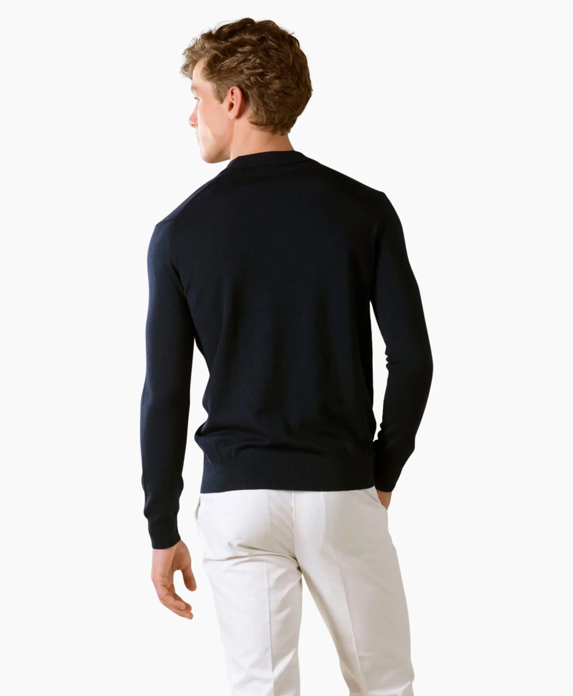 Aurelien Aurelien Pullover Rib Zip Polos Ls Donker Blauw