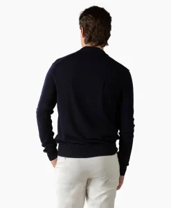 Aurelien Aurelien Pullover Buttonless Polo L Donker Blauw
