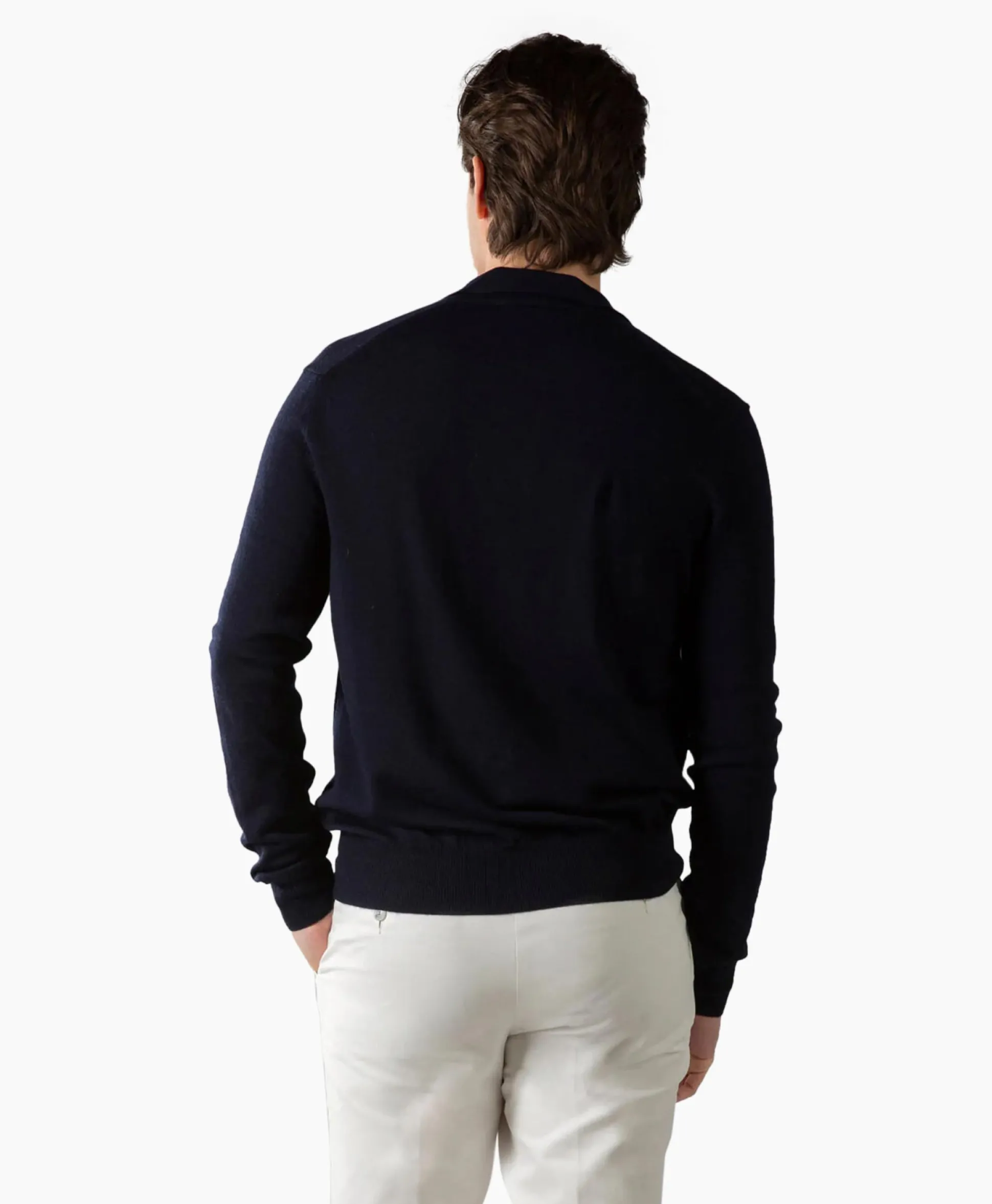 Aurelien Aurelien Pullover Buttonless Polo L Donker Blauw