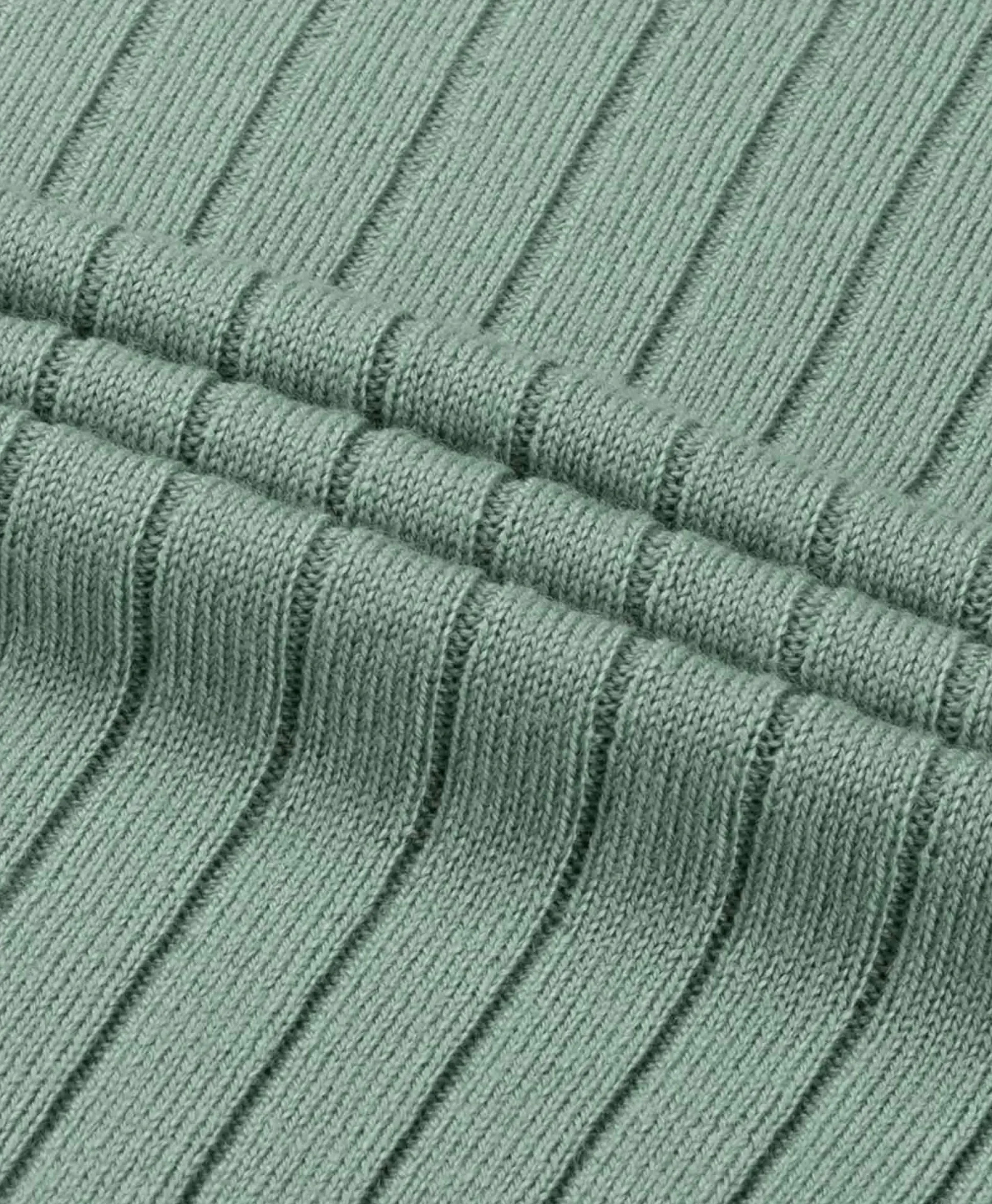 Aurelien Aurelien Pullover Rib Zip Polos Ls Licht Groen