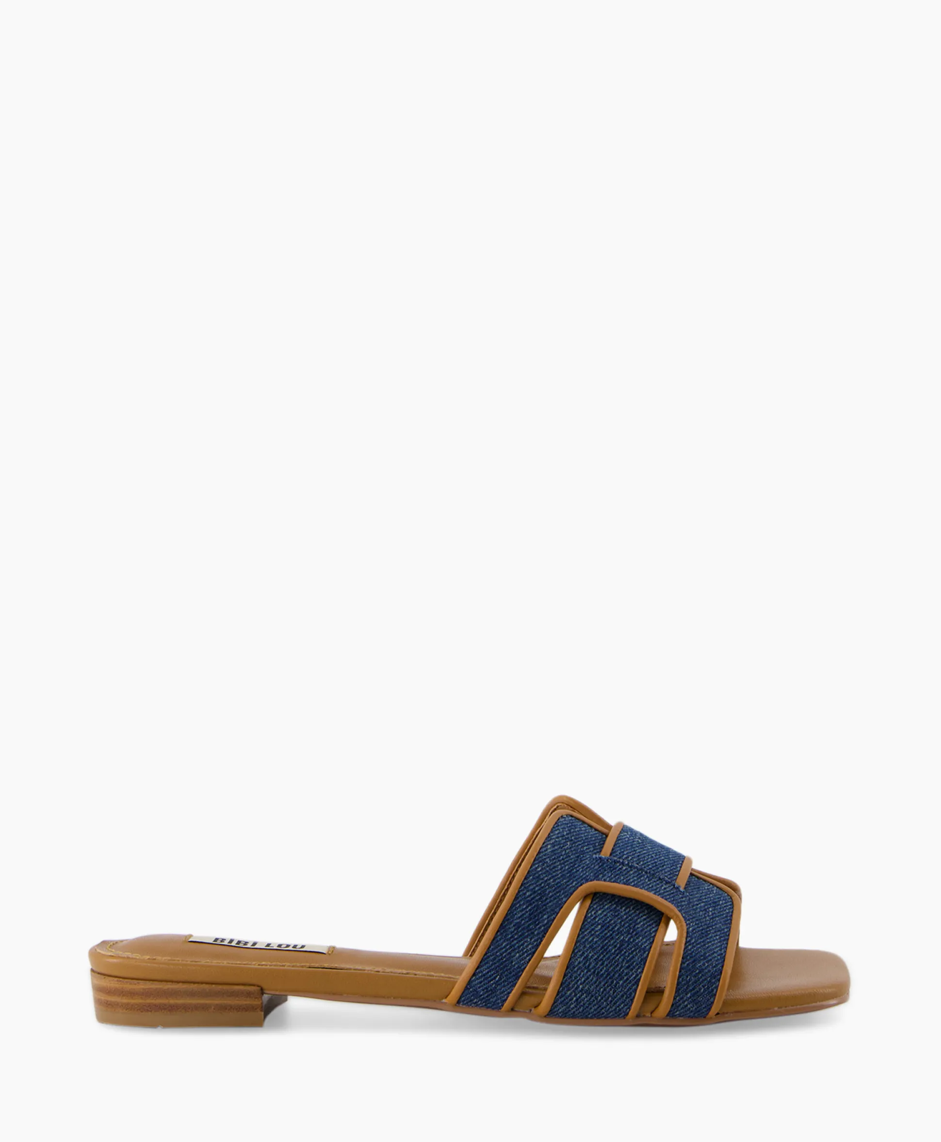 Bibi Lou Sandaal Zonder Hak Leather + Linnen Bruin
