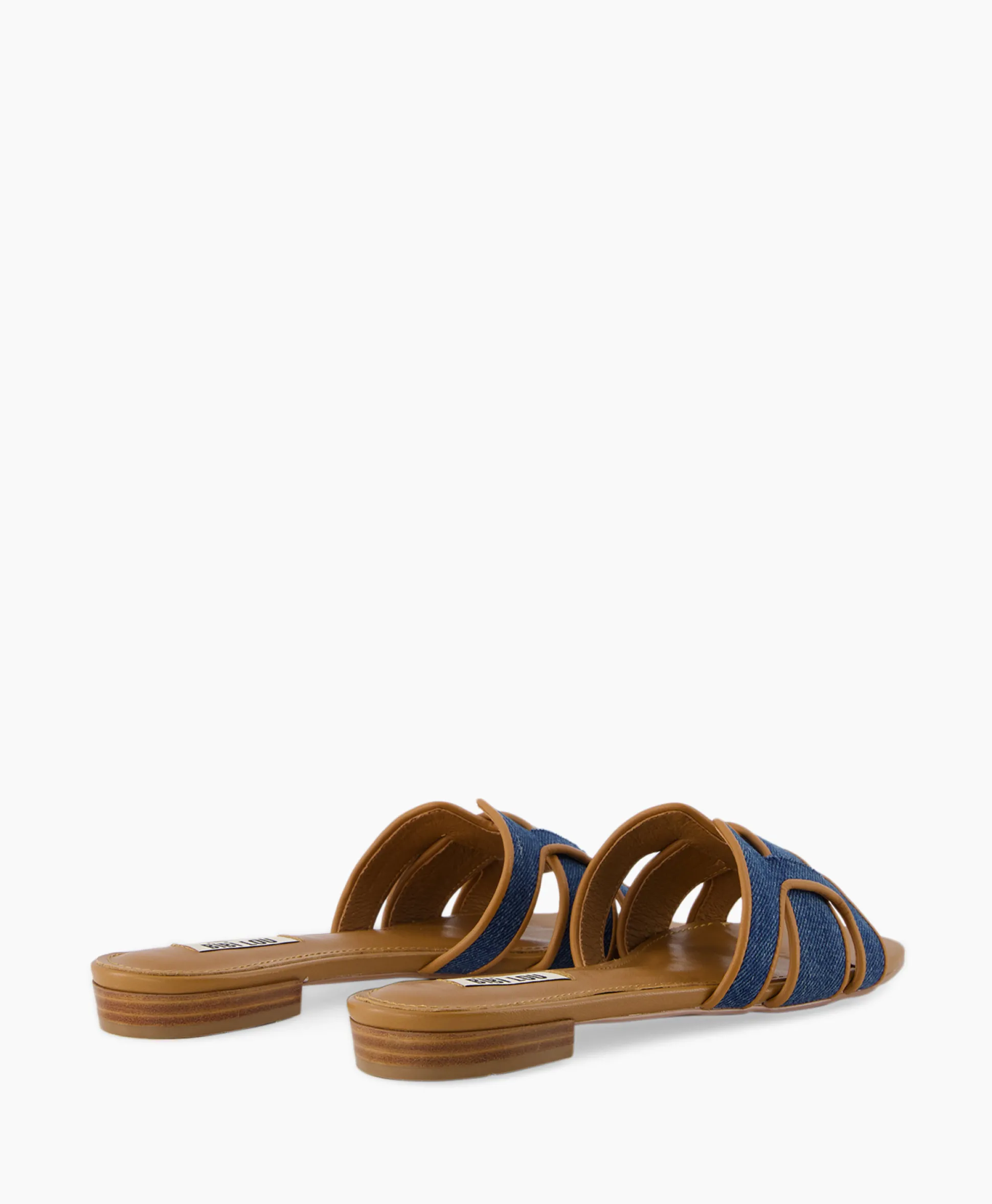 Bibi Lou Sandaal Zonder Hak Leather + Linnen Bruin