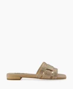 Bibi Lou Sandaal Zonder Hak Strass Beige