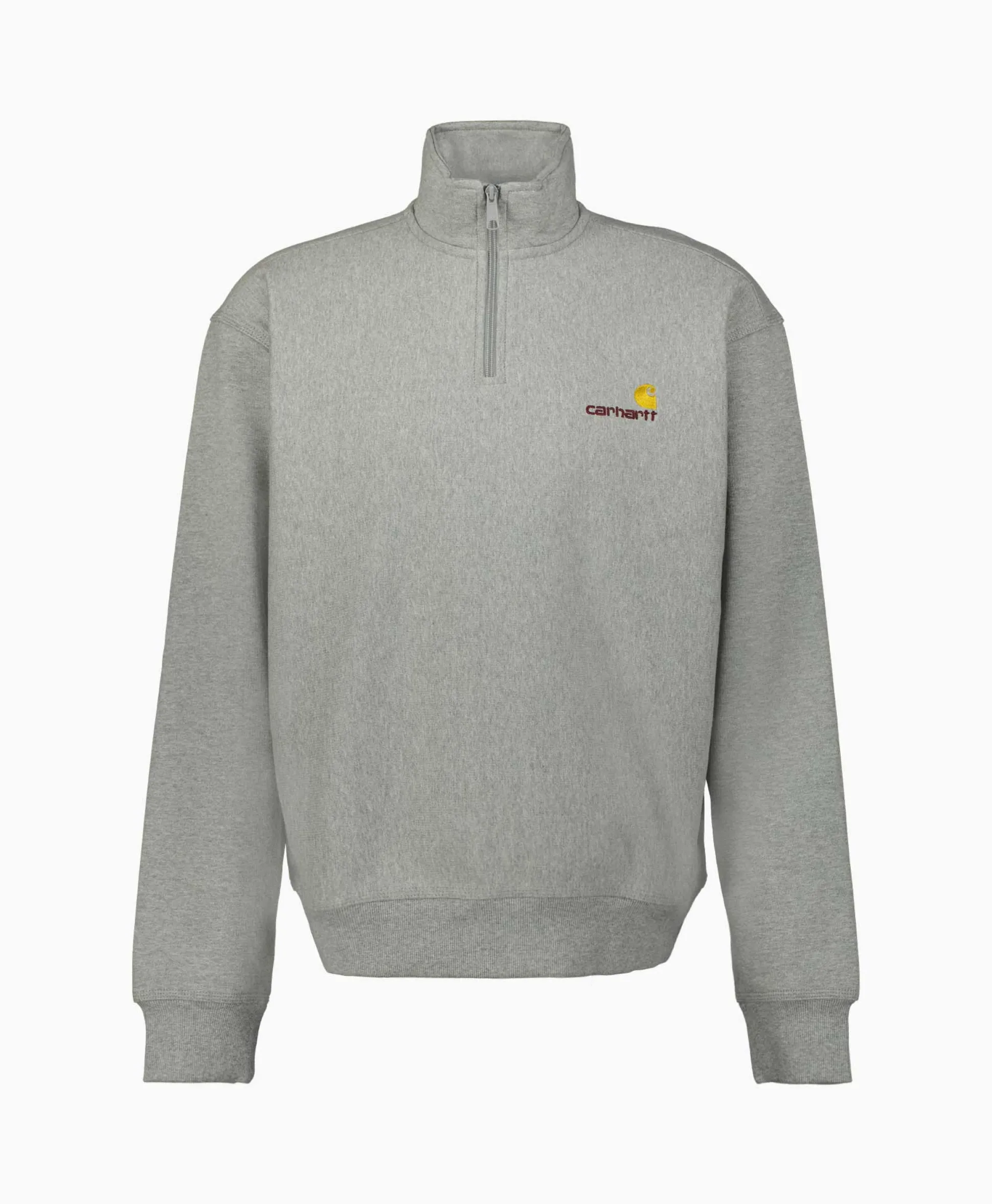 Carhartt Wip Sweater Half Zip American Script Grijs