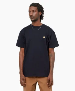 Carhartt Wip T-Shirt Korte Mouw S/S Chase Donker Blauw