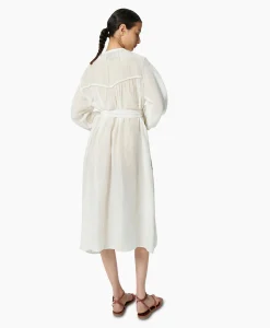 Chufy Maxi Jurk Daisy Embroidered Blauw