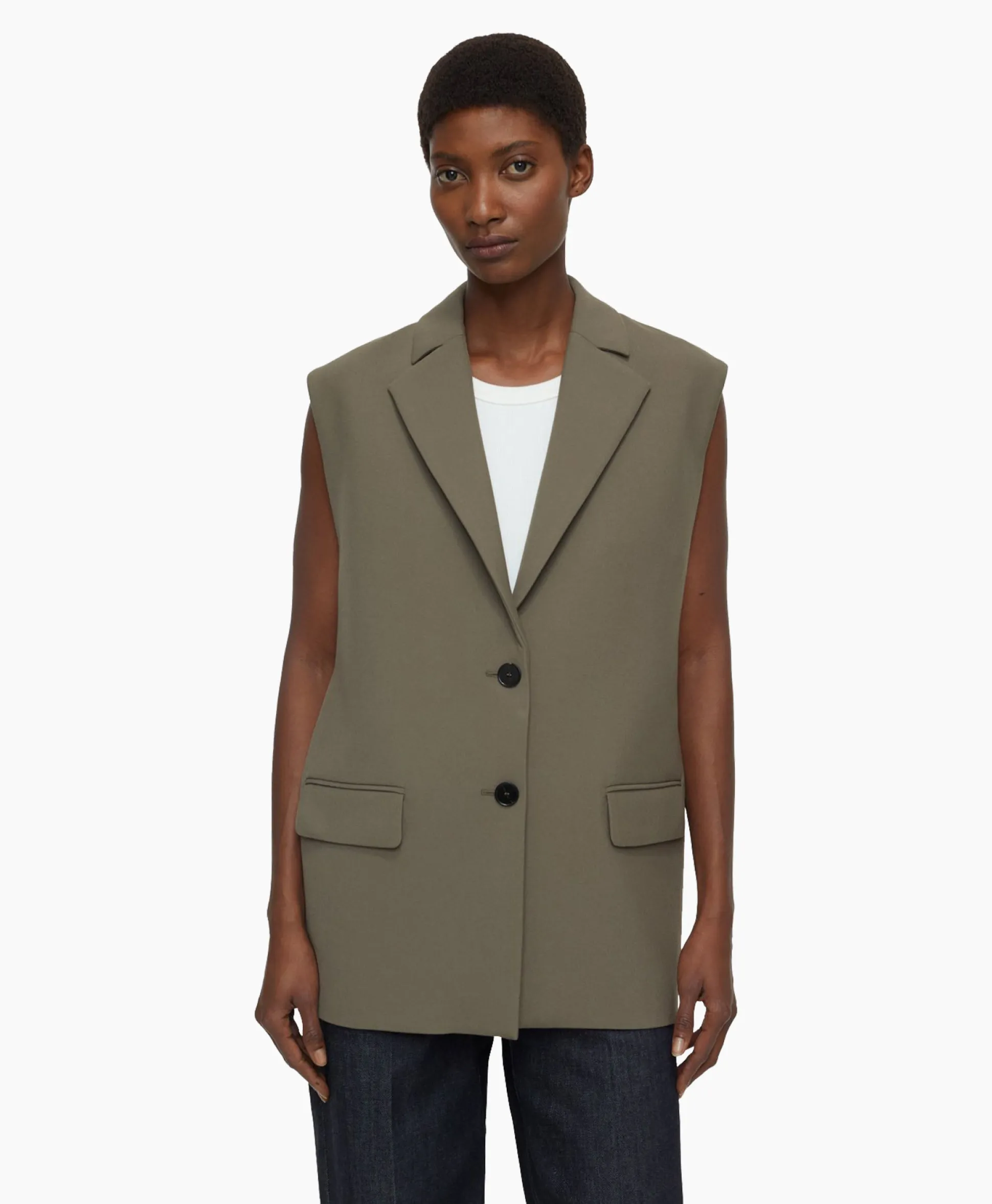 Closed Gilet Sleeveless Taupe