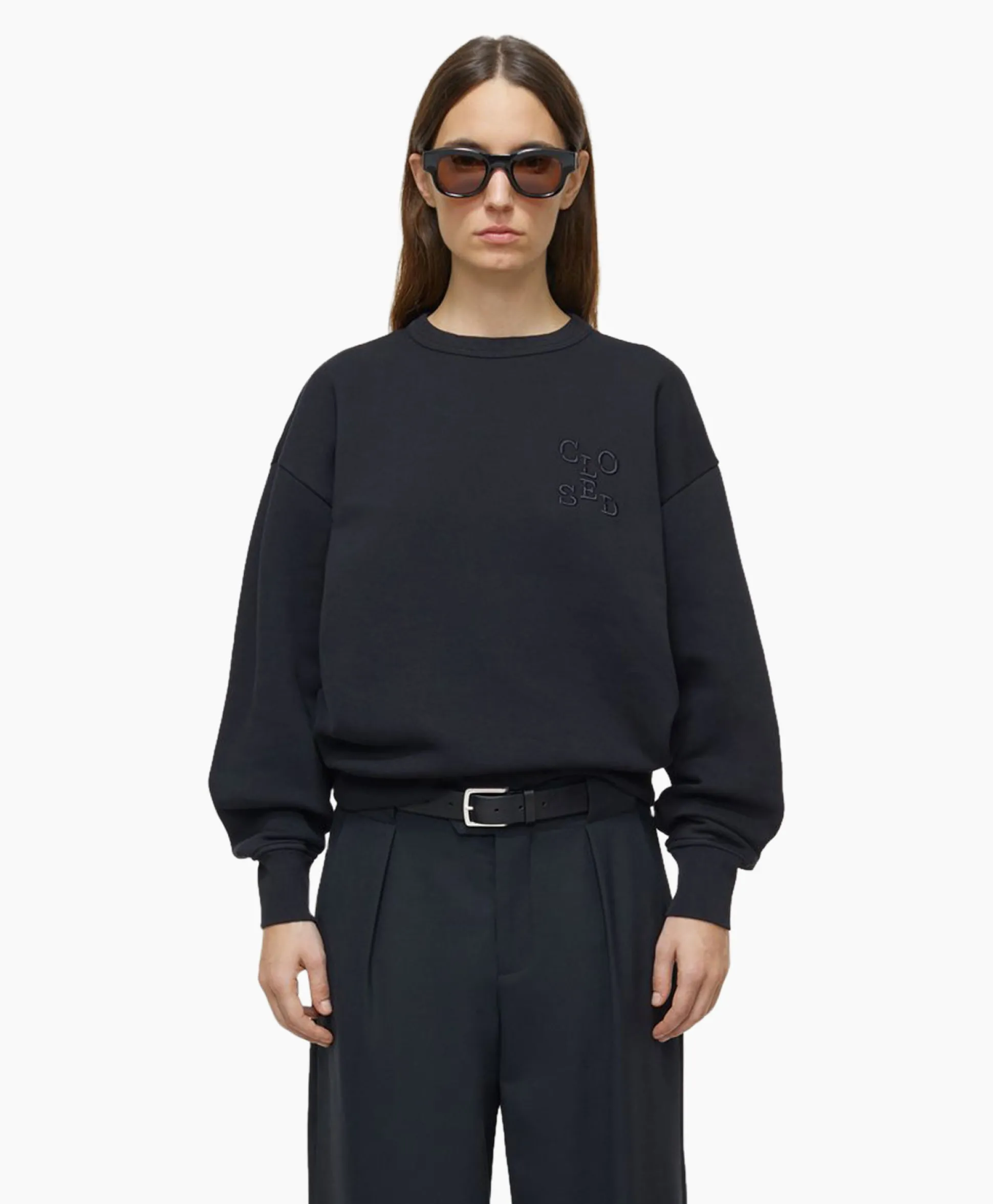 Closed Pullover Basic Zwart