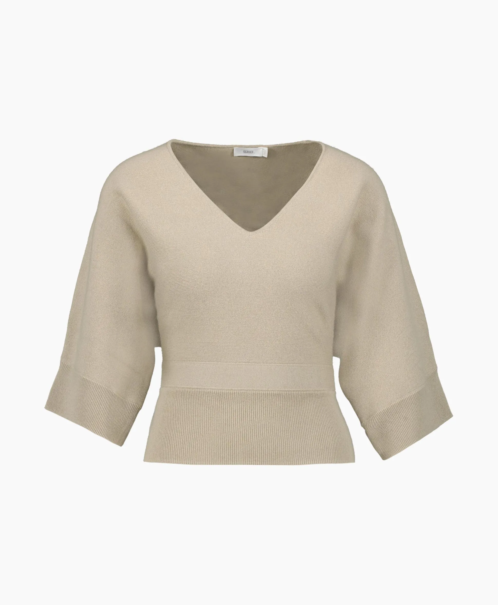 Closed Pullover Short Sleeve Wrap Grijs