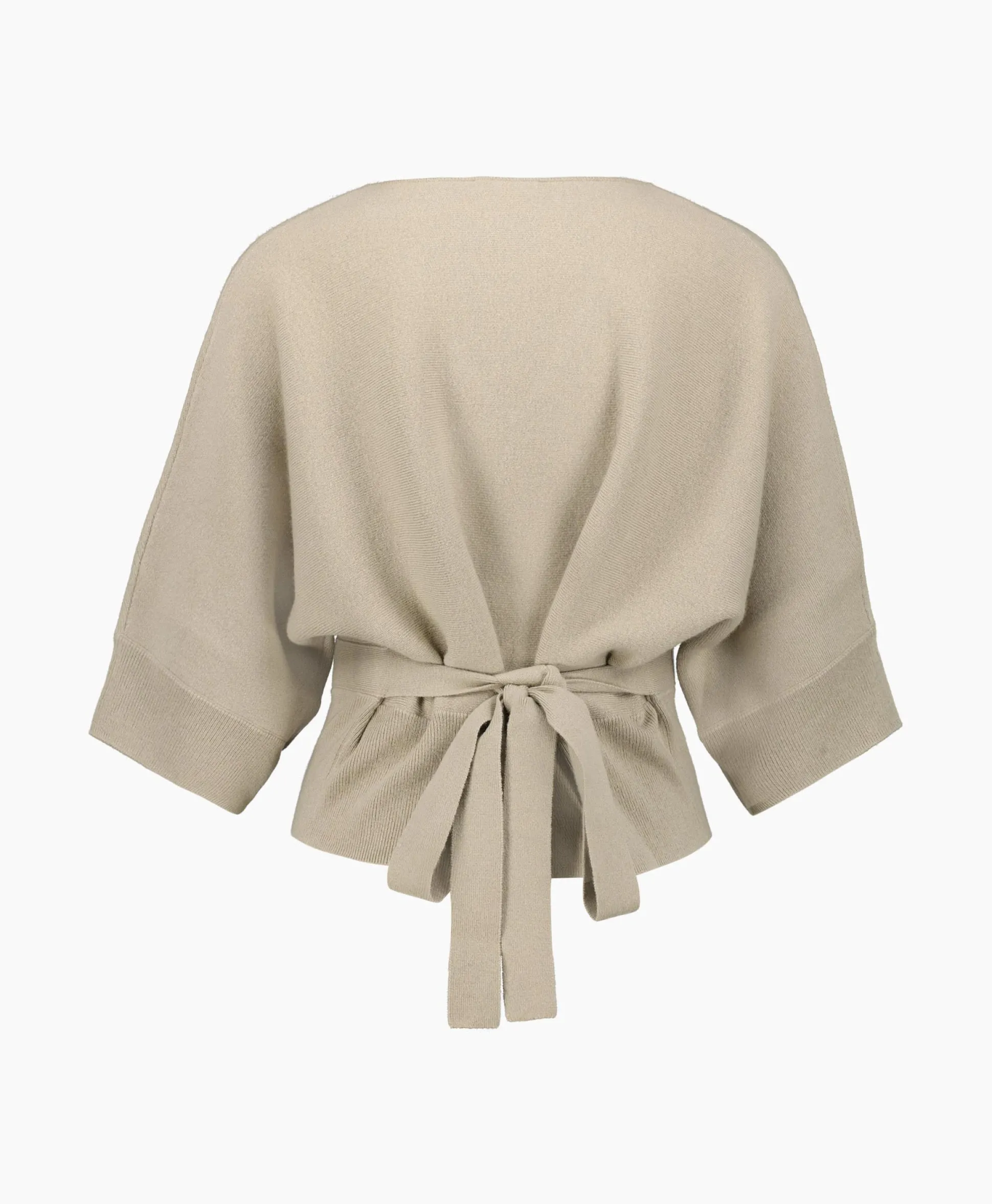 Closed Pullover Short Sleeve Wrap Grijs