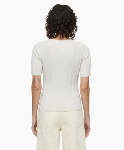Closed Top Crew Neck Short Sleeve Ecru
