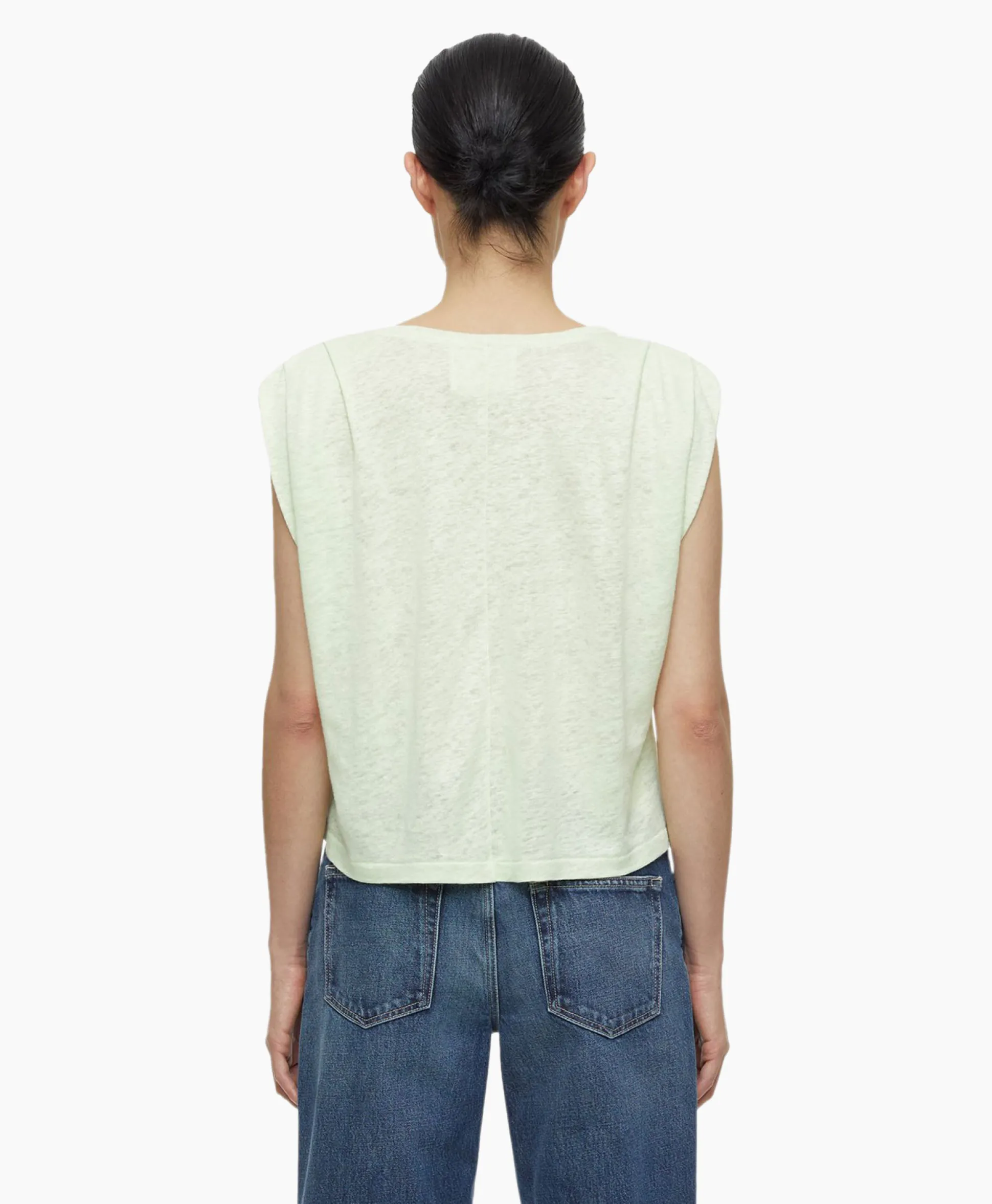 Closed Top Pleated Sleeveless Licht Groen