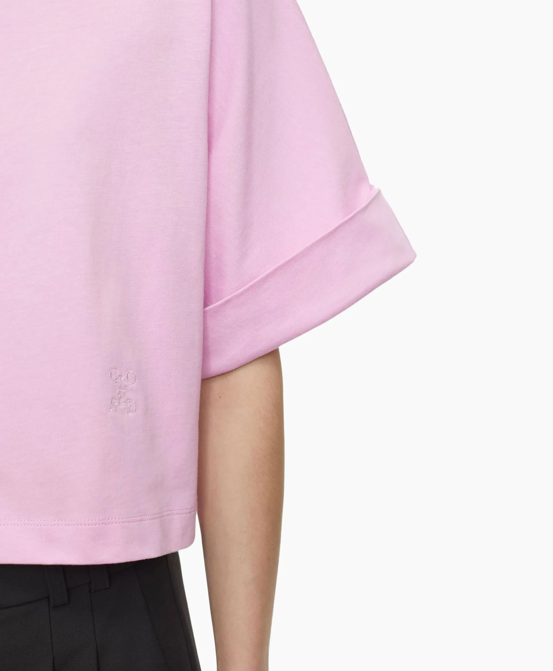 Closed T-Shirt Korte Mouw Turn Up Roze
