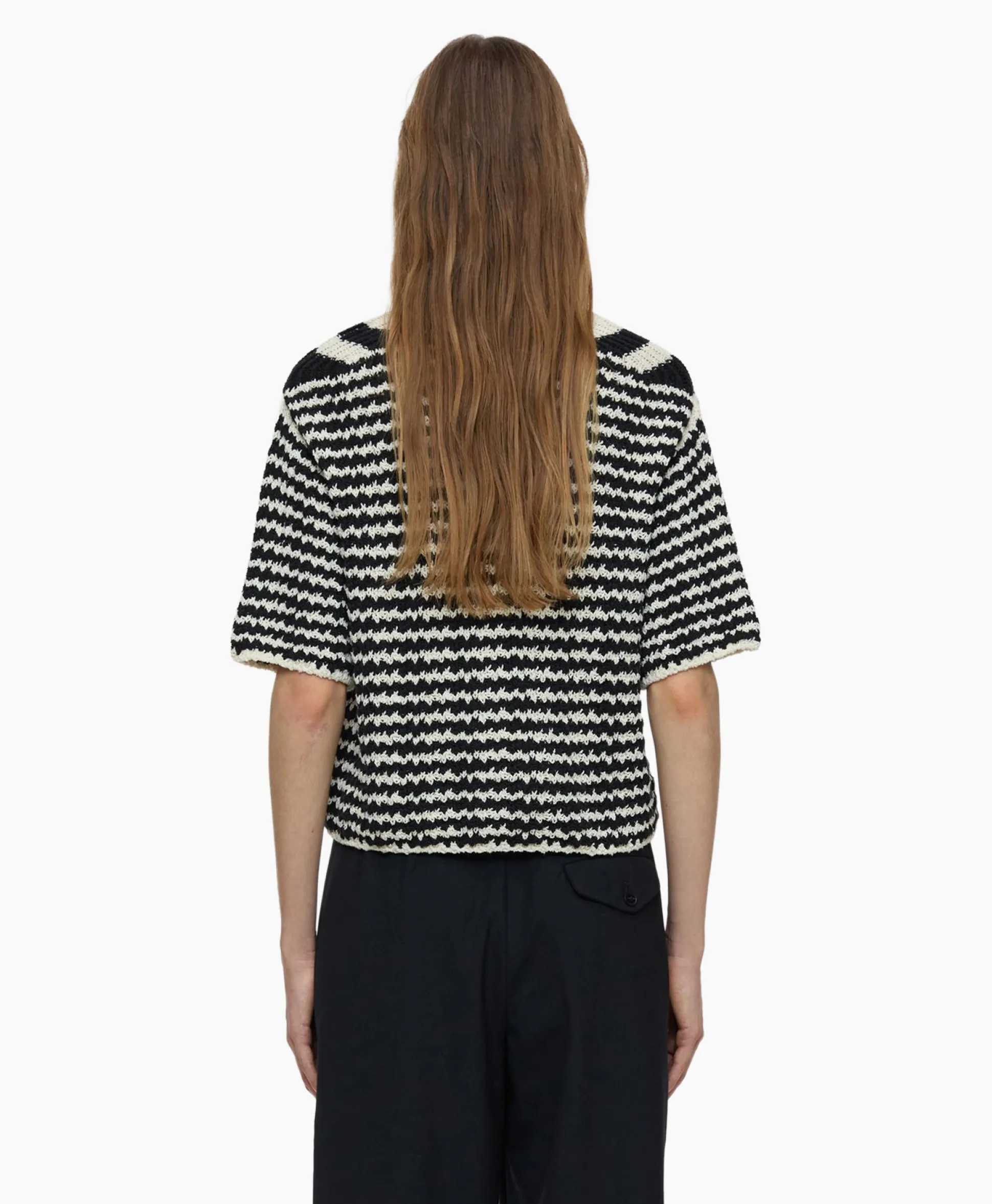 Closed Vest V Short Sleeve Zwart