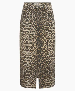 Co'Couture Midi Rok Leo Denim Slitbruin