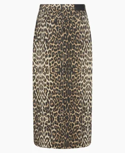 Co'Couture Midi Rok Leo Denim Slitbruin
