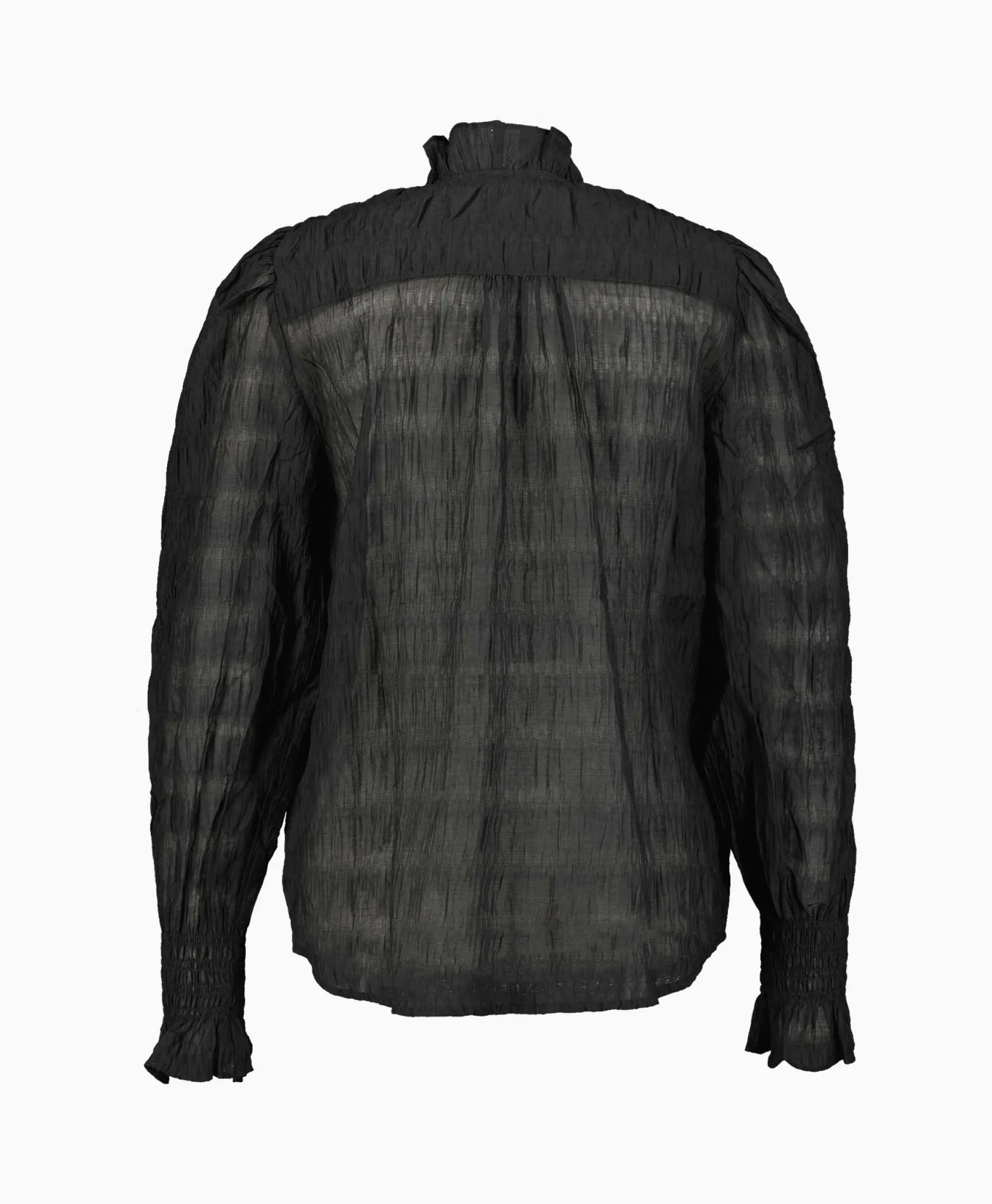 Co'Couture T-Shirt Korte Mouw Structurecc Line Frill Zwart