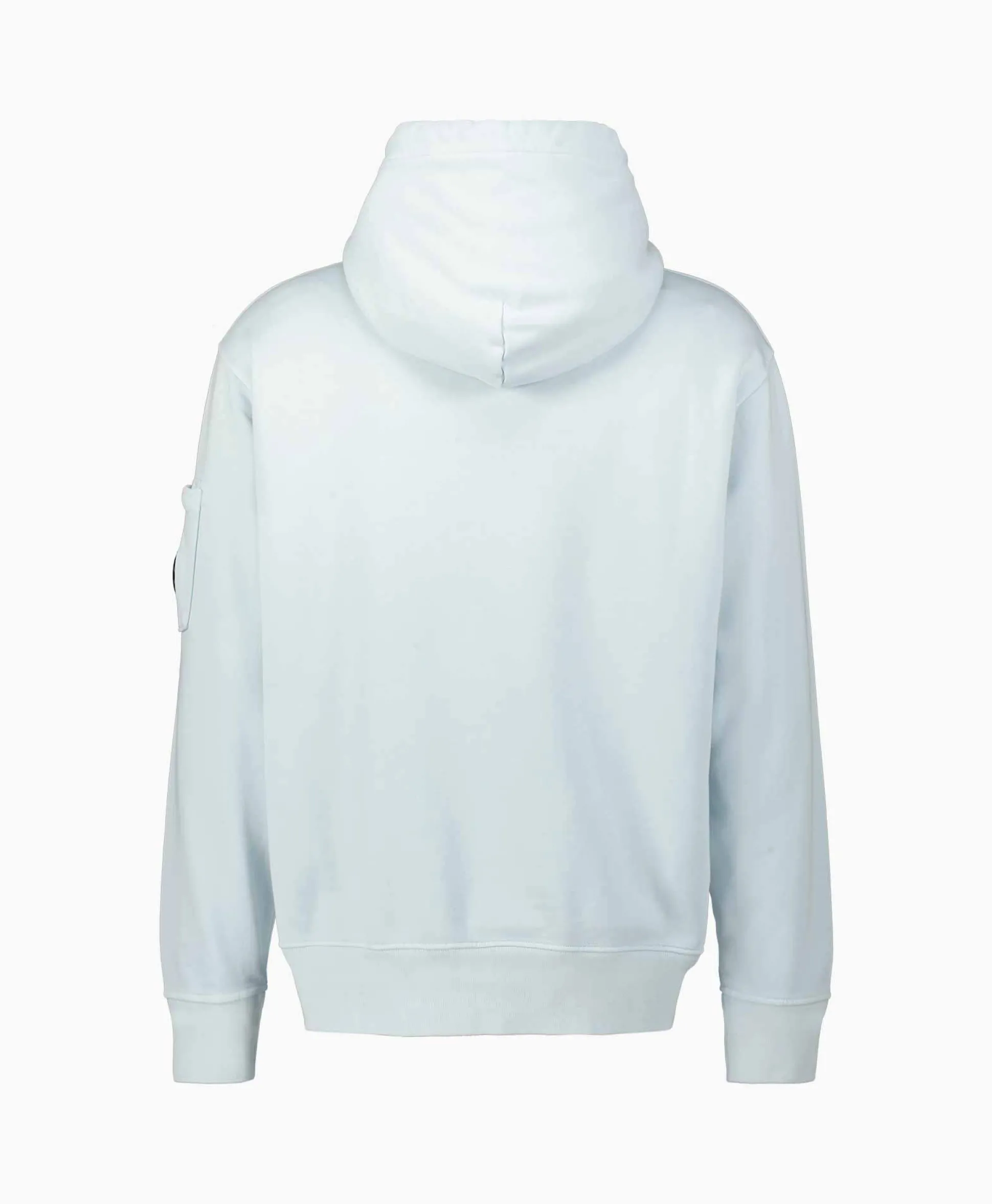 Cp Company Hoodie Cotton Diagonal Fleece Lens Licht Blauw