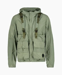 Cp Company Jack Flatt Nylon Reversible Hooded Groen