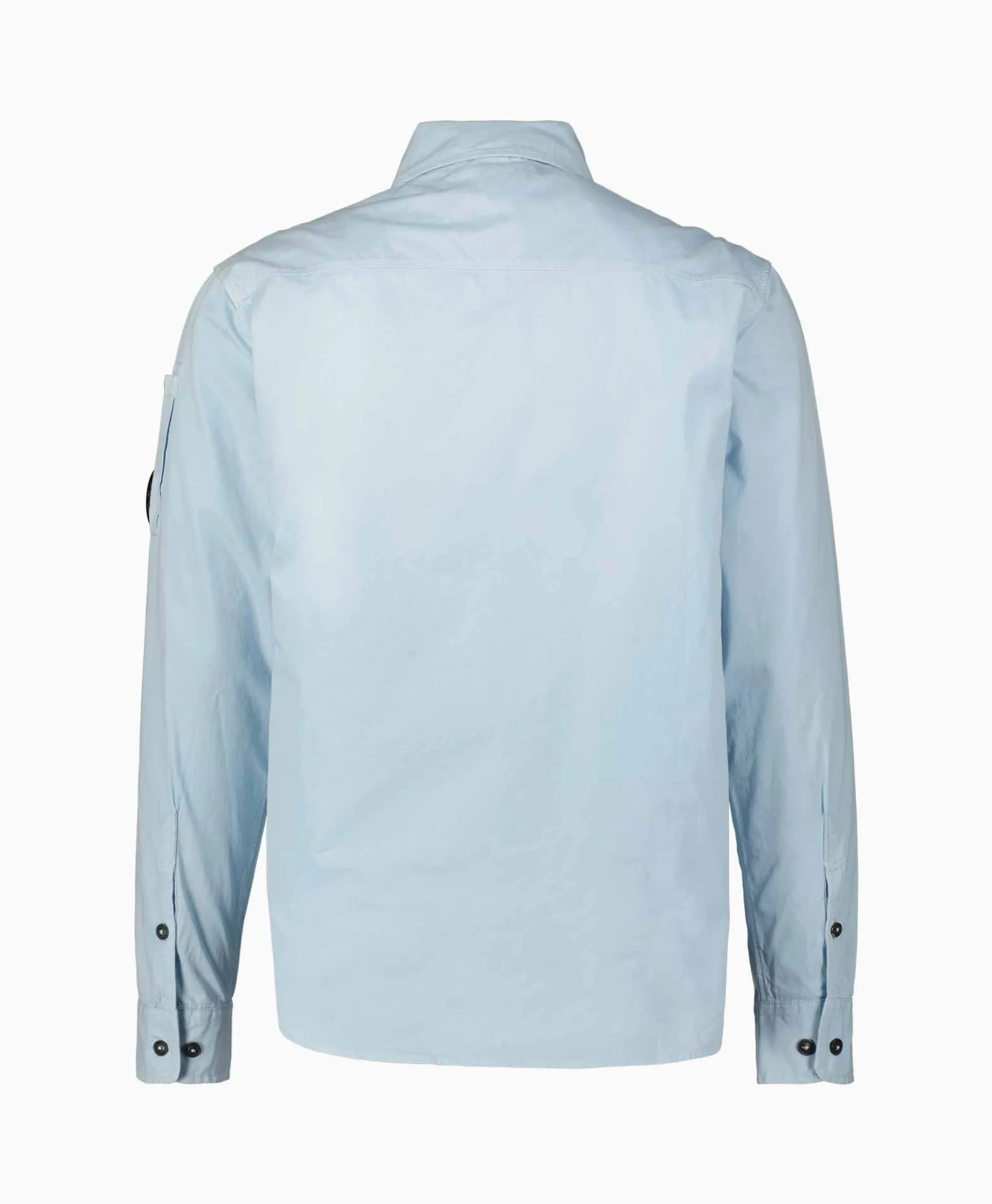 Cp Company Overshirt Gabardine Zipped Licht Blauw