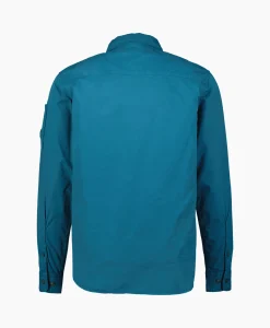 Cp Company Overshirt Gabardine Zipped Blauw