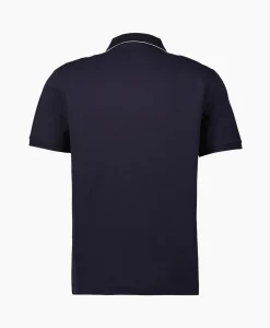 Cp Company Polo Stretch Piquet Striped Collar Donker Blauw