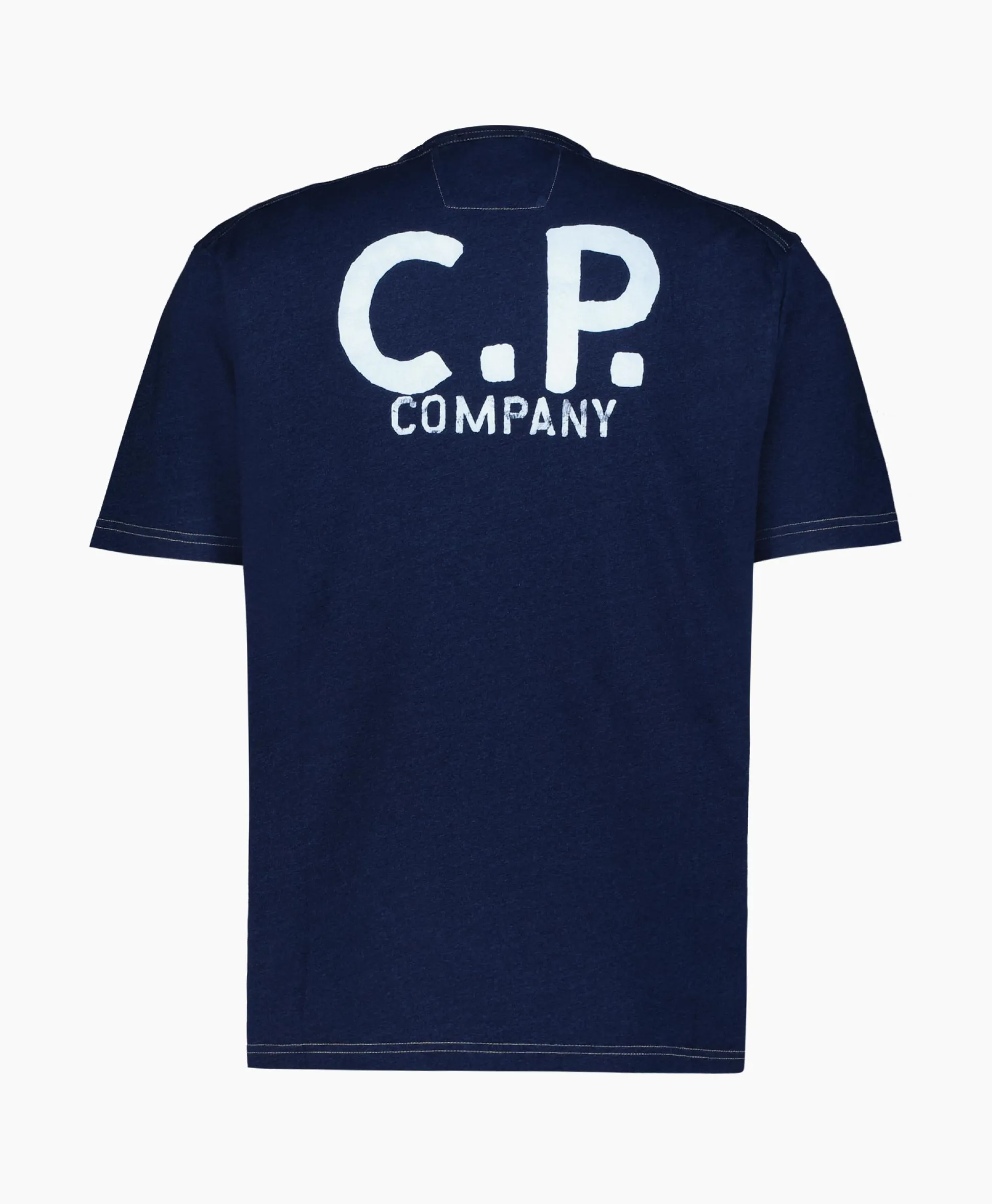 Cp Company T-Shirt Indigo Jersey Blauw