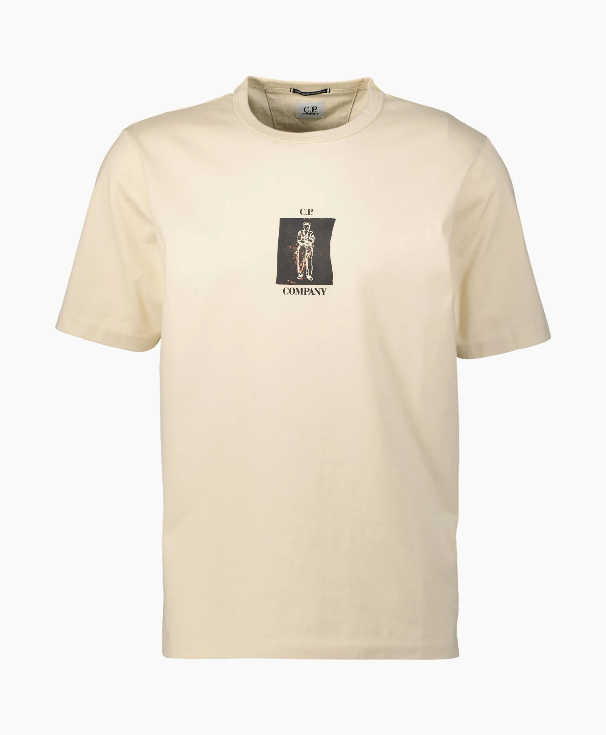Cp Company T-Shirt Mercerized Jersey Graphic Ecru