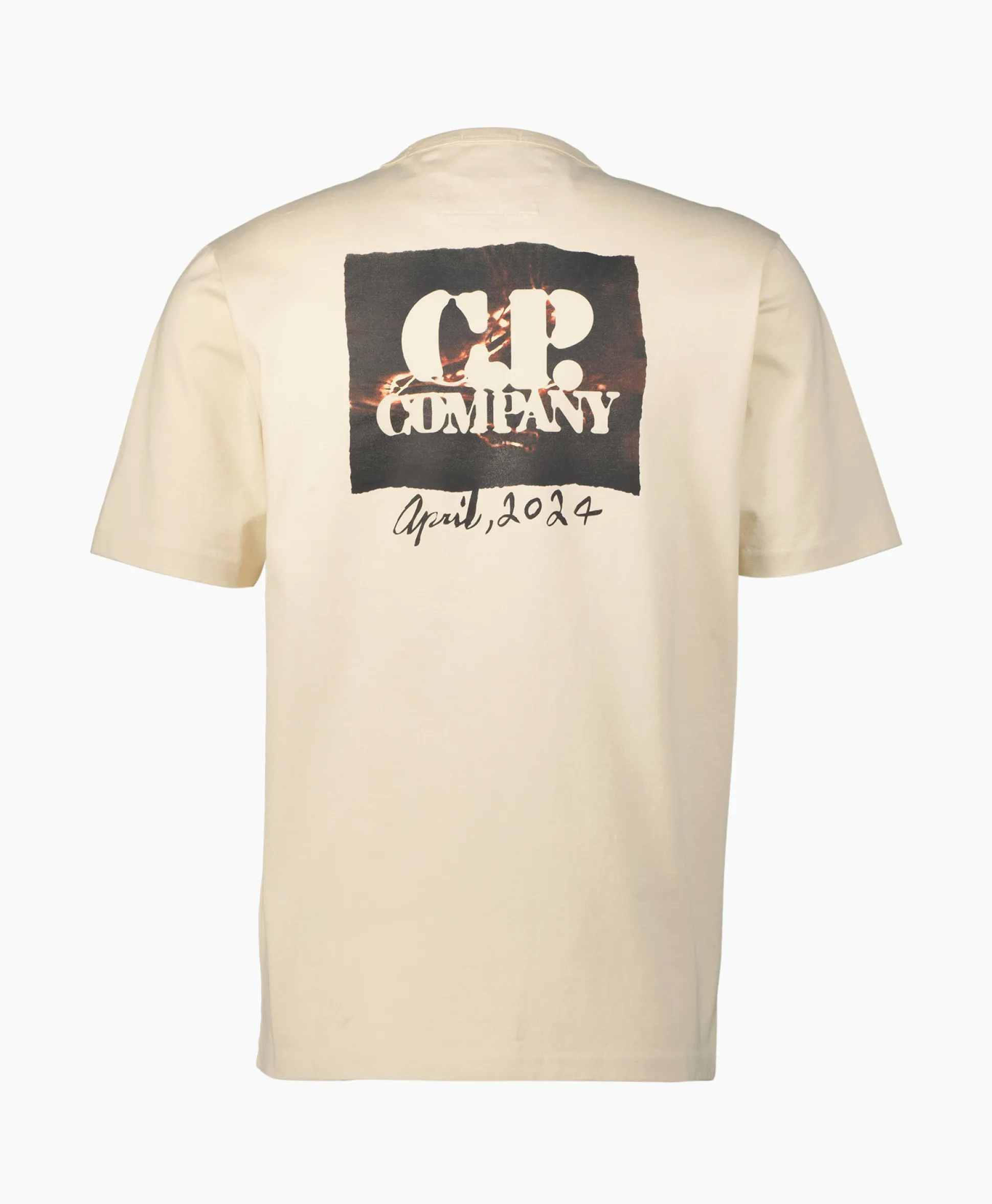 Cp Company T-Shirt Mercerized Jersey Graphic Ecru