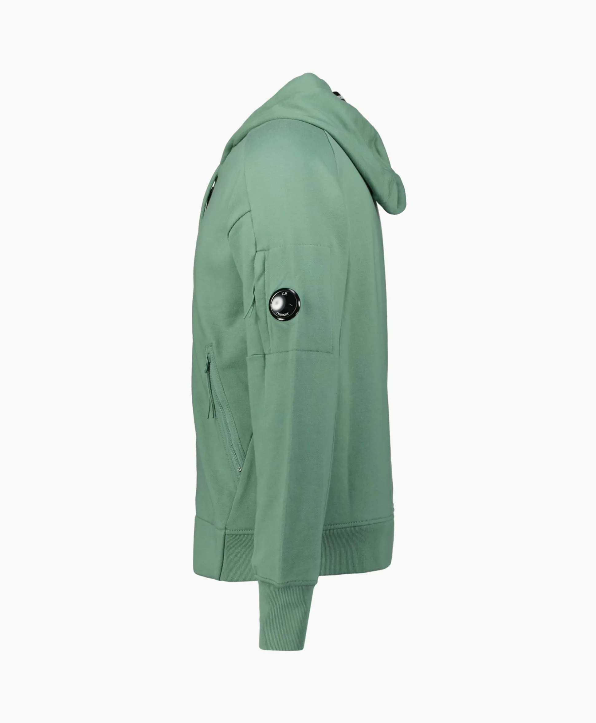 Cp Company Vest Diagonal Raised Fleece Zipped Groen