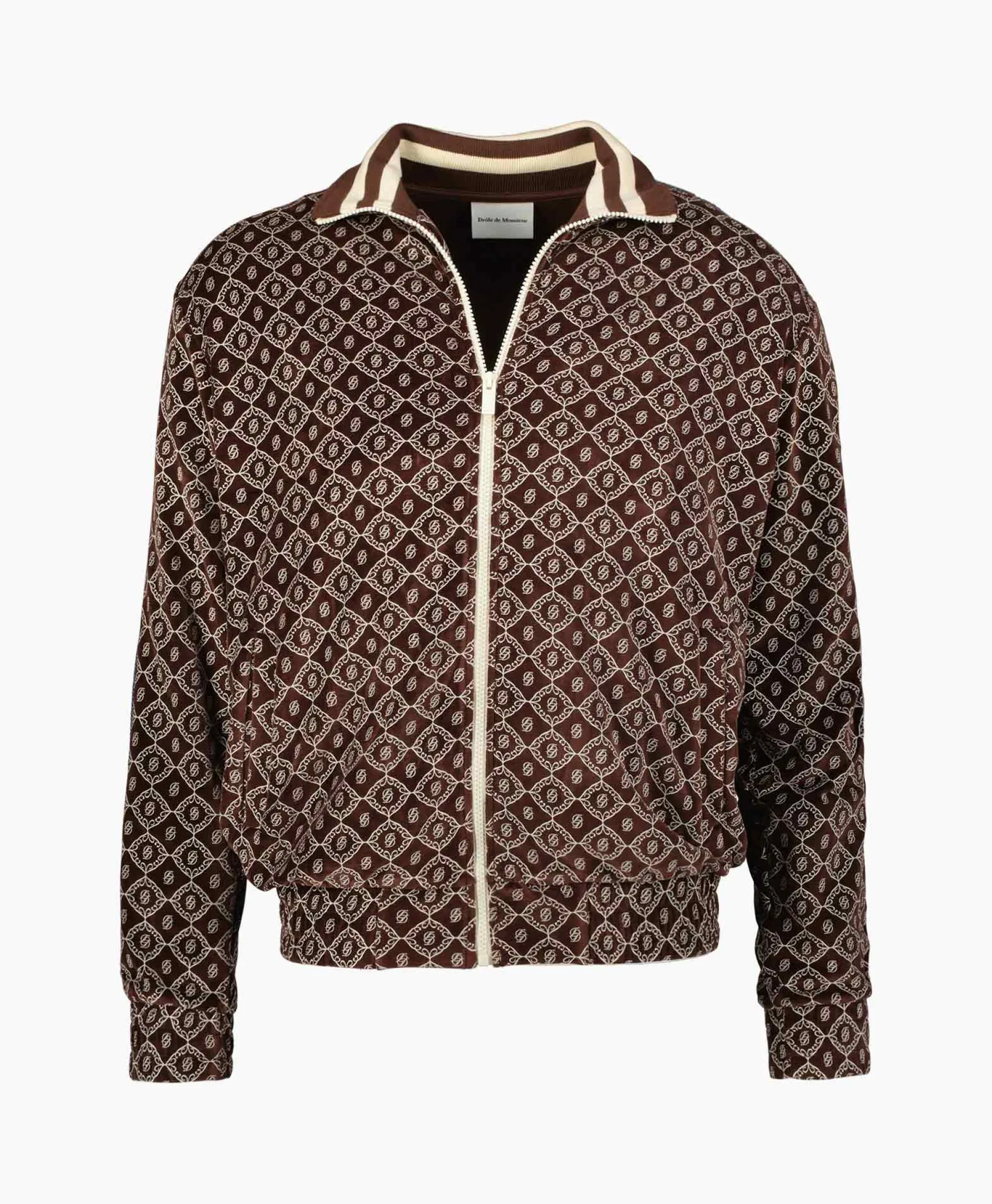 Drole De Monsieur Jack La Veste Survet' Velours Monogramme Bruin