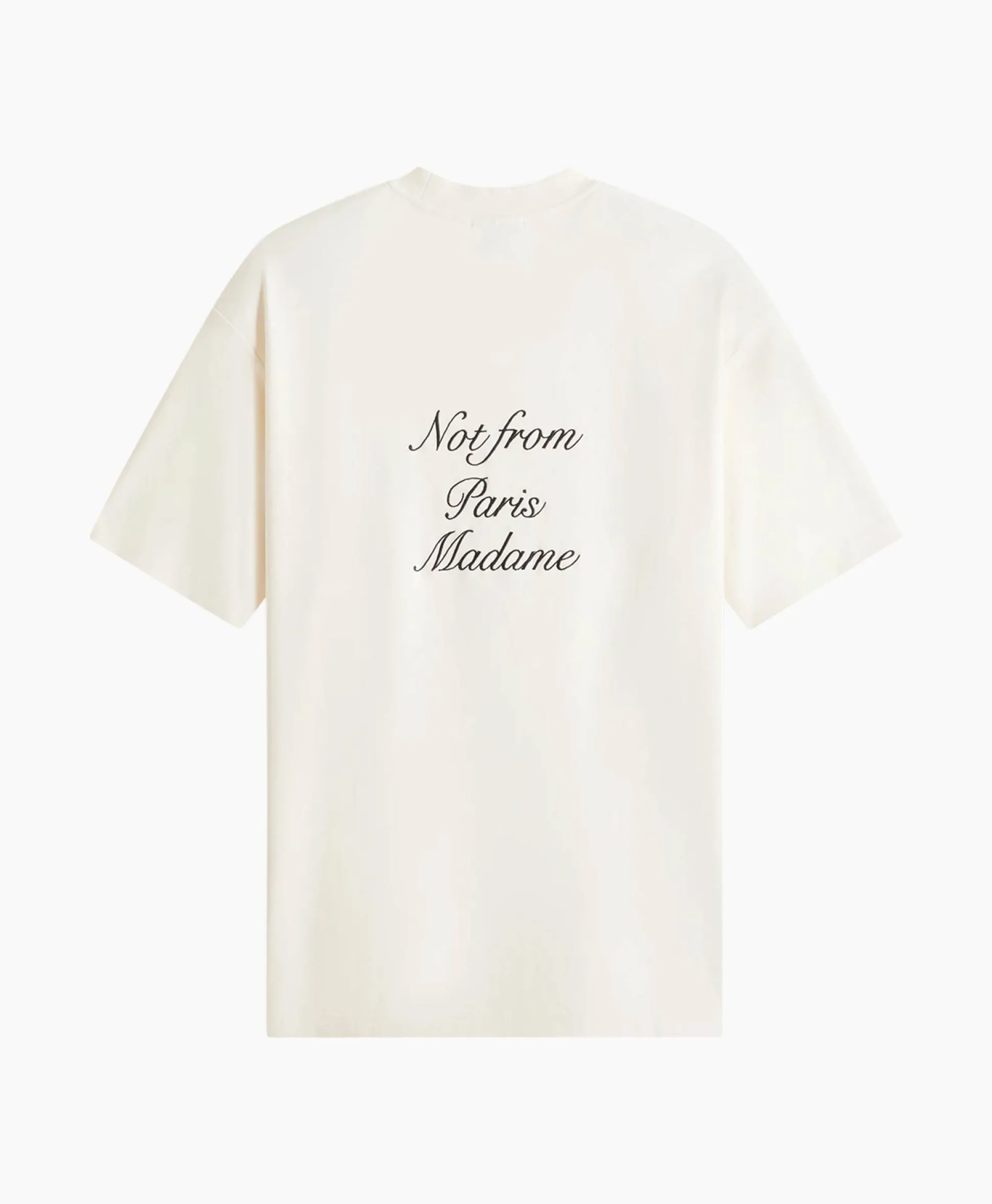 Drole De Monsieur Le T-Shirt Sloga Cursive Off White