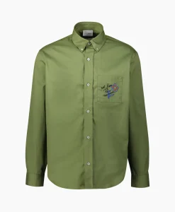 Drole De Monsieur Overhemd La Chemise Slogan Esquisse Khaki