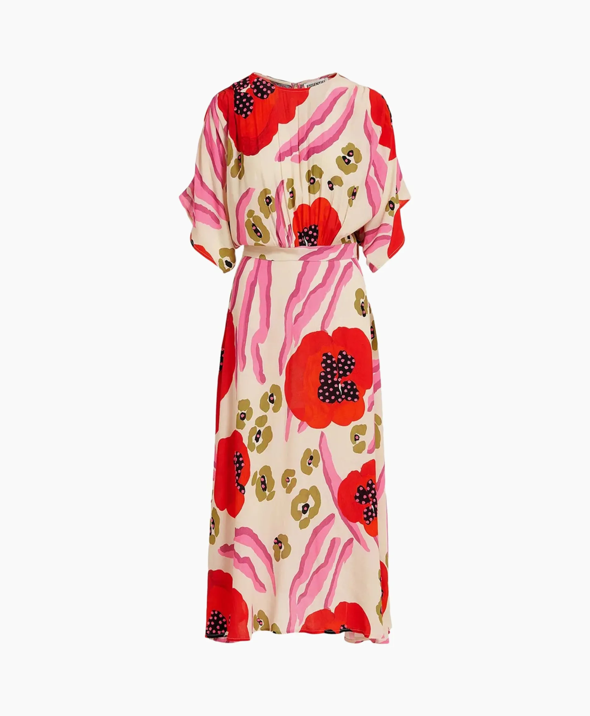 Essentiel Antwerp Midi Jurk Frikart Off White