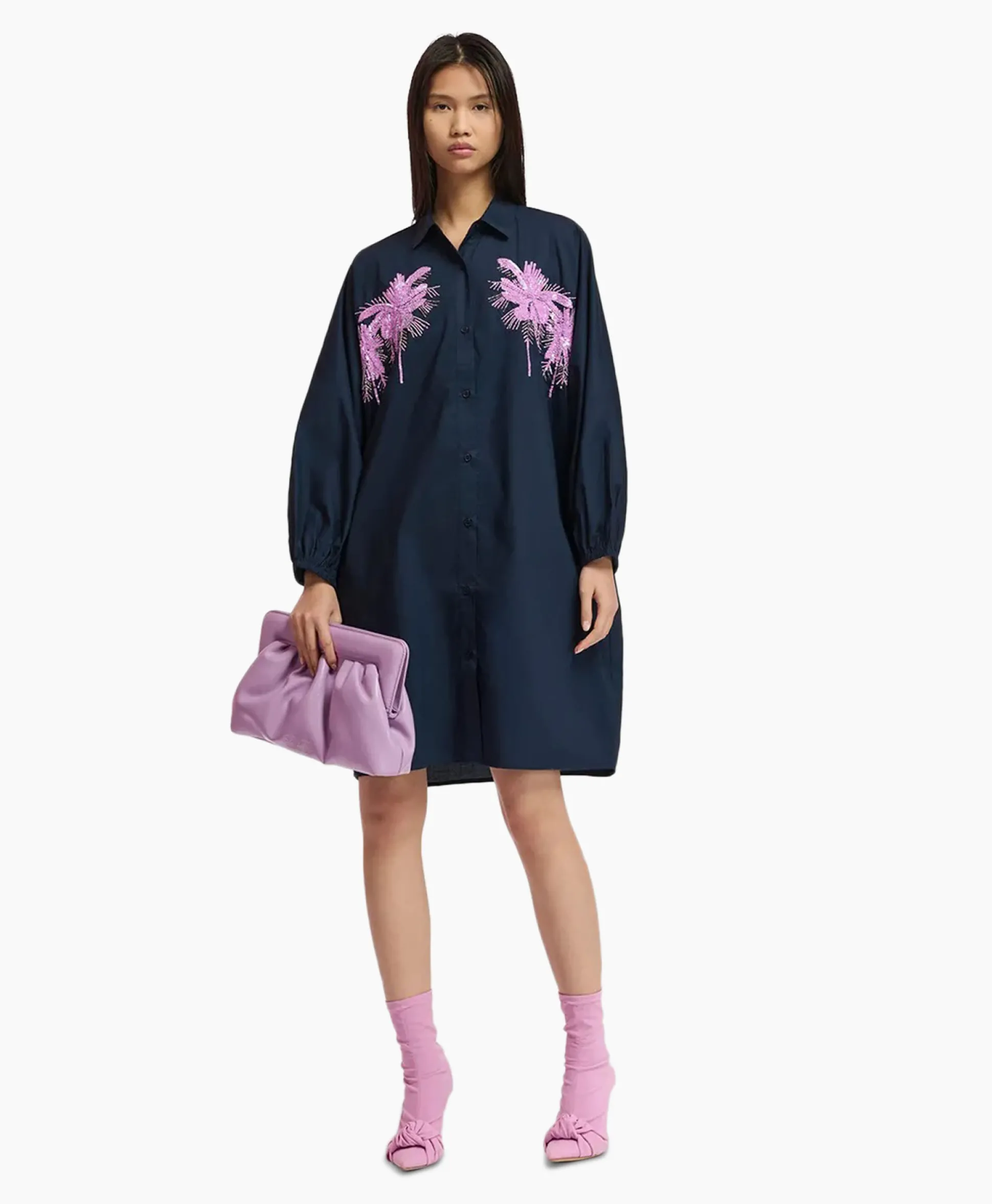 Essentiel Antwerp Mini Jurk Frilled Blauw